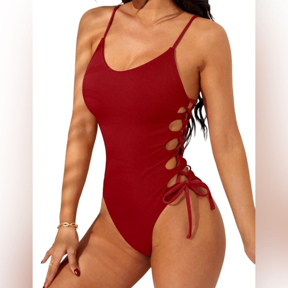 Womens One Piece Sexy High Cut  Bathing Suit S like new